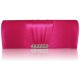 Pink Crystal Satin Clutch Purse